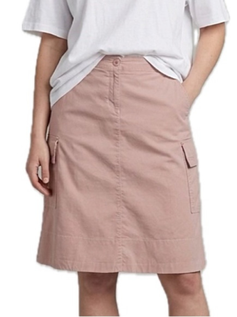 Anthropologie Sitwell Cargo Pocket Knee Length A-Line Skirt Size 6, 8 Dusty Pink